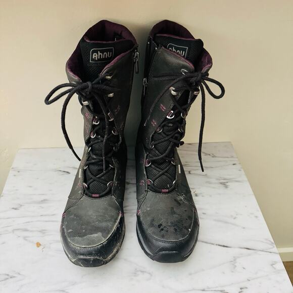 Ahnu Northridge Black Winter Lace Up Boots Women’s Size 10 - Picture 3 of 10